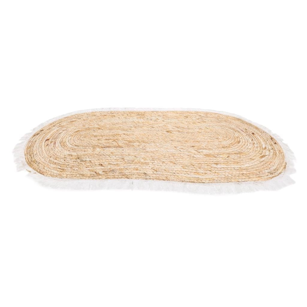 Tappeto marrone in fibra naturale intrecciato a mano 100x50x1h