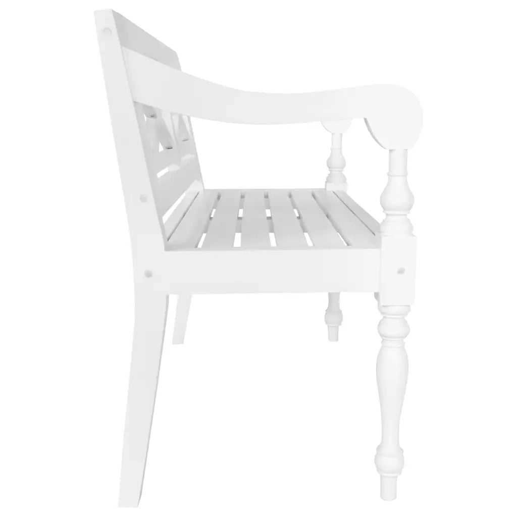Panchina Batavia 98 cm in Legno Massello di Mogano Bianca 246966