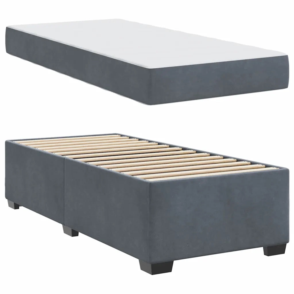 Struttura del letto Grigio scuro 100 x 200 cm Tessuto