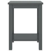 Comodino Grigio Scuro 35x30x47 cm in Legno Massello di Pino 322214