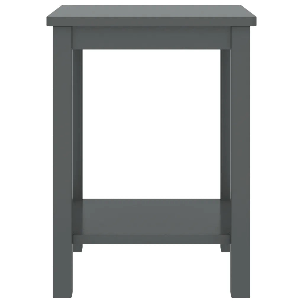 Comodino Grigio Scuro 35x30x47 cm in Legno Massello di Pino 322214