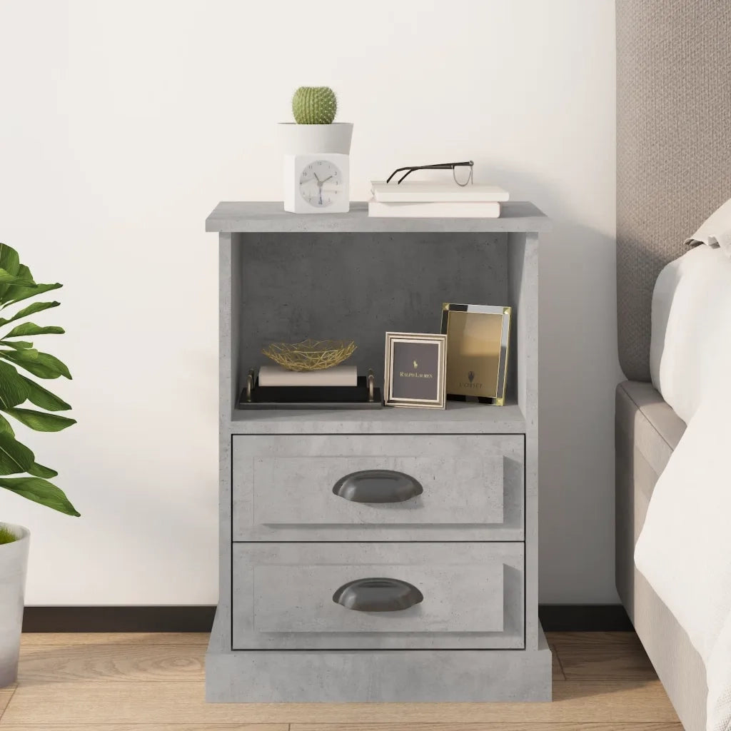 Comodino Grigio Cemento 43x36x60 cmcod mxl 79419