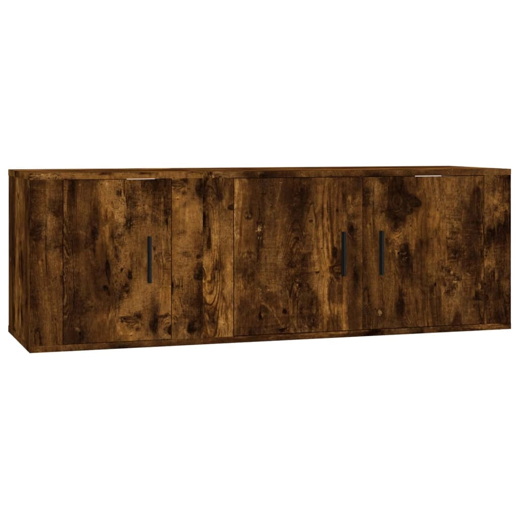 Set di mobili da 2 pezzi comprensivo di armadio credenza mobile TV soggiorno/camera da letto salotto rovere affumicato legno ingegnerizzato marrone 02_0024436