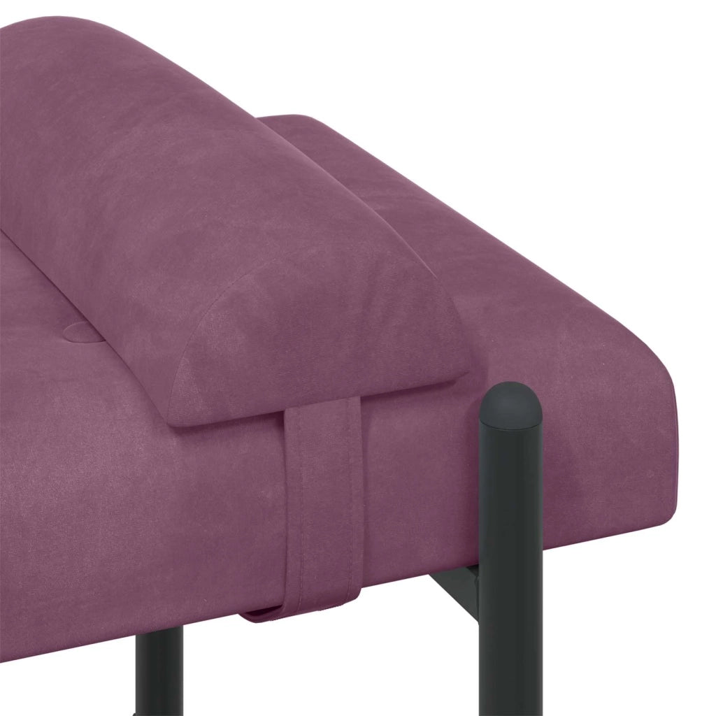 Panchina con bottoni e cuscini Viola 110 x 40 x 46 cm Velluto 42038398