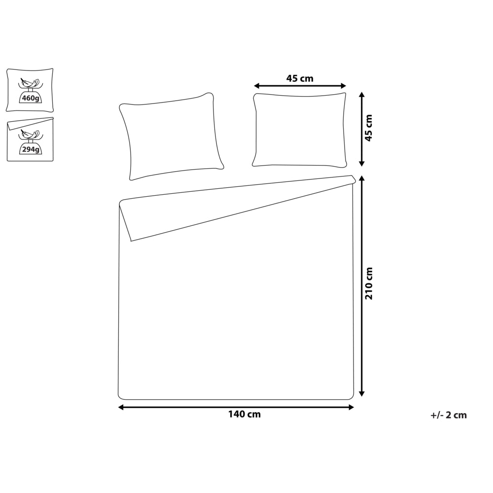 Copriletto in Tessuto di Poliestere Grigio 140 x 210 cm con Cuscini Motivo in Rilievo Decorativo Copriletto Lenzuola Classico Camera da Letto
