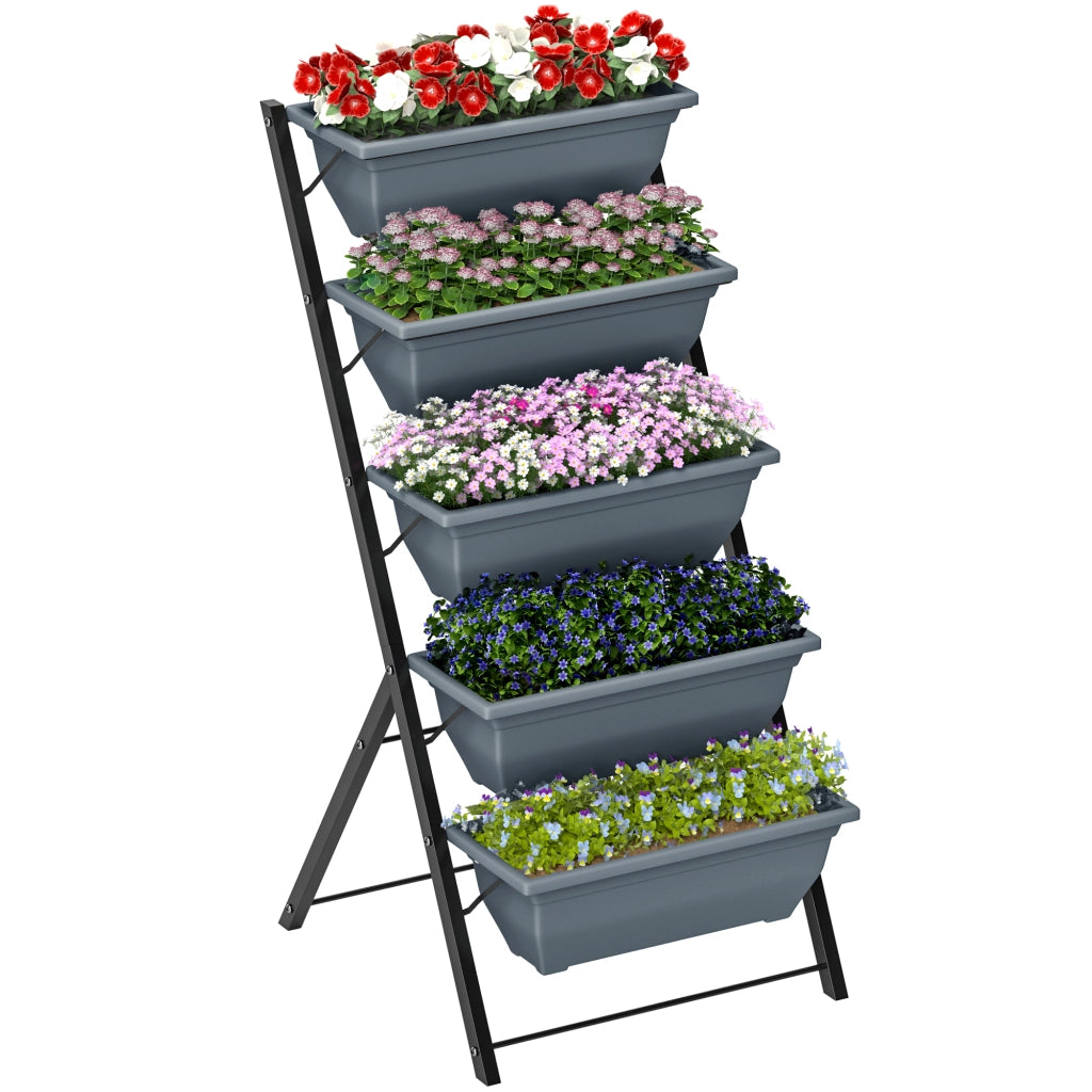 Giardino verticale 5 livelli ¨C zephmum ¨C acciaio grigio 88x40x80