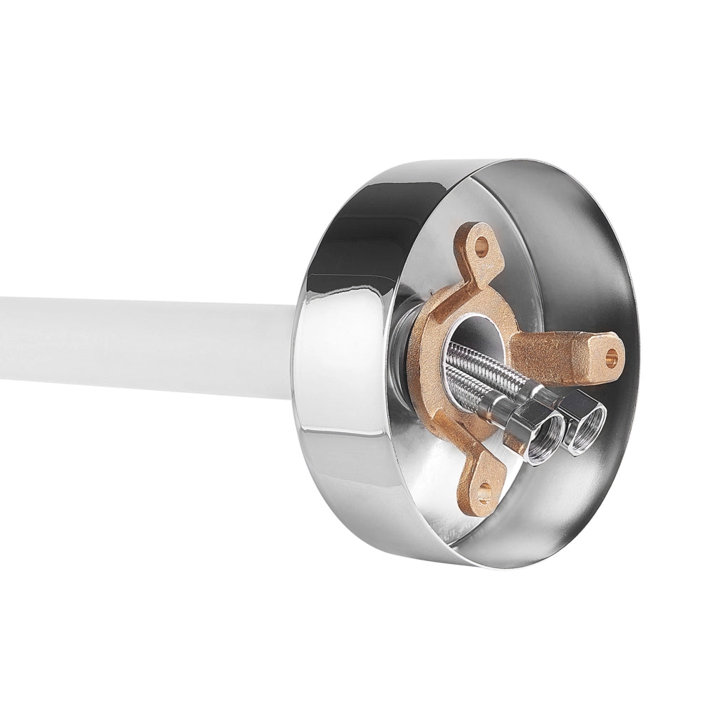 Miscelatore vasca da bagno bianco con ottone argento rubinetto vasca freestanding in acciaio inox con doccetta design moderno