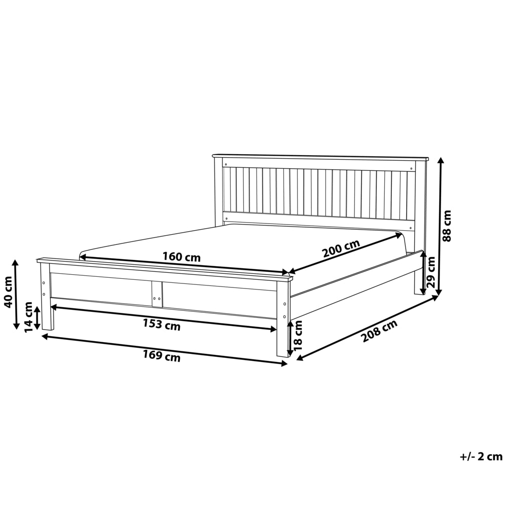 Letto in legno di pino scuro 160 x 200 cm in stile scandinavo