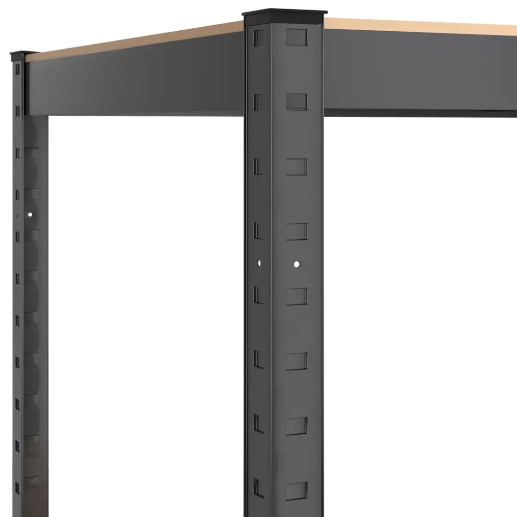 Mensola Portaoggetti 5 Strati Antracite in Acciaio e Legno cod mxl 62921
