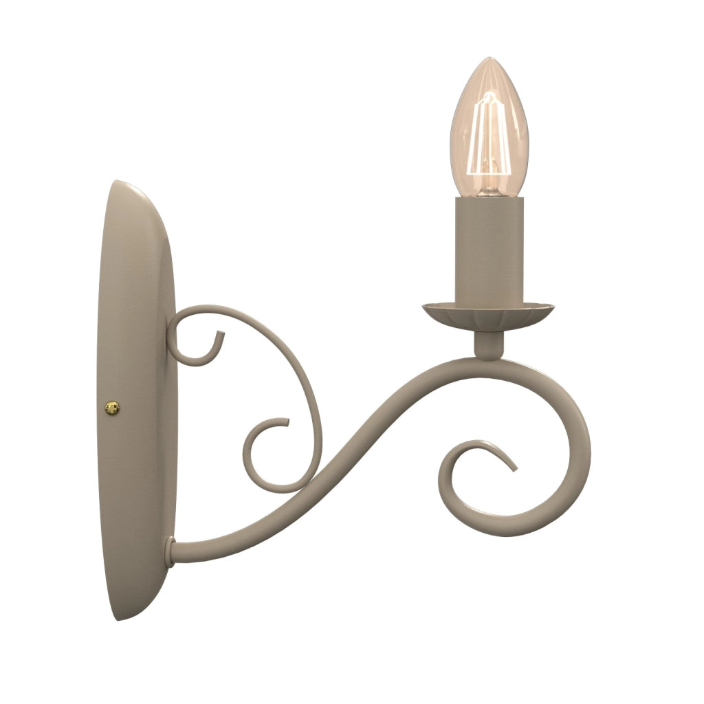 Applique Mauro rustica beige metallo 1xE14 Luminex