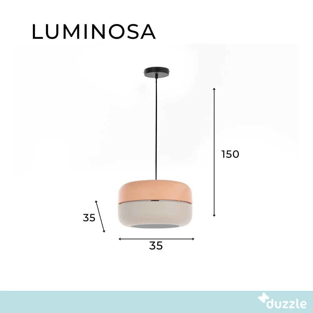Lampada a sospensione Luminosa in metallo rosa e grigio | Duzzle