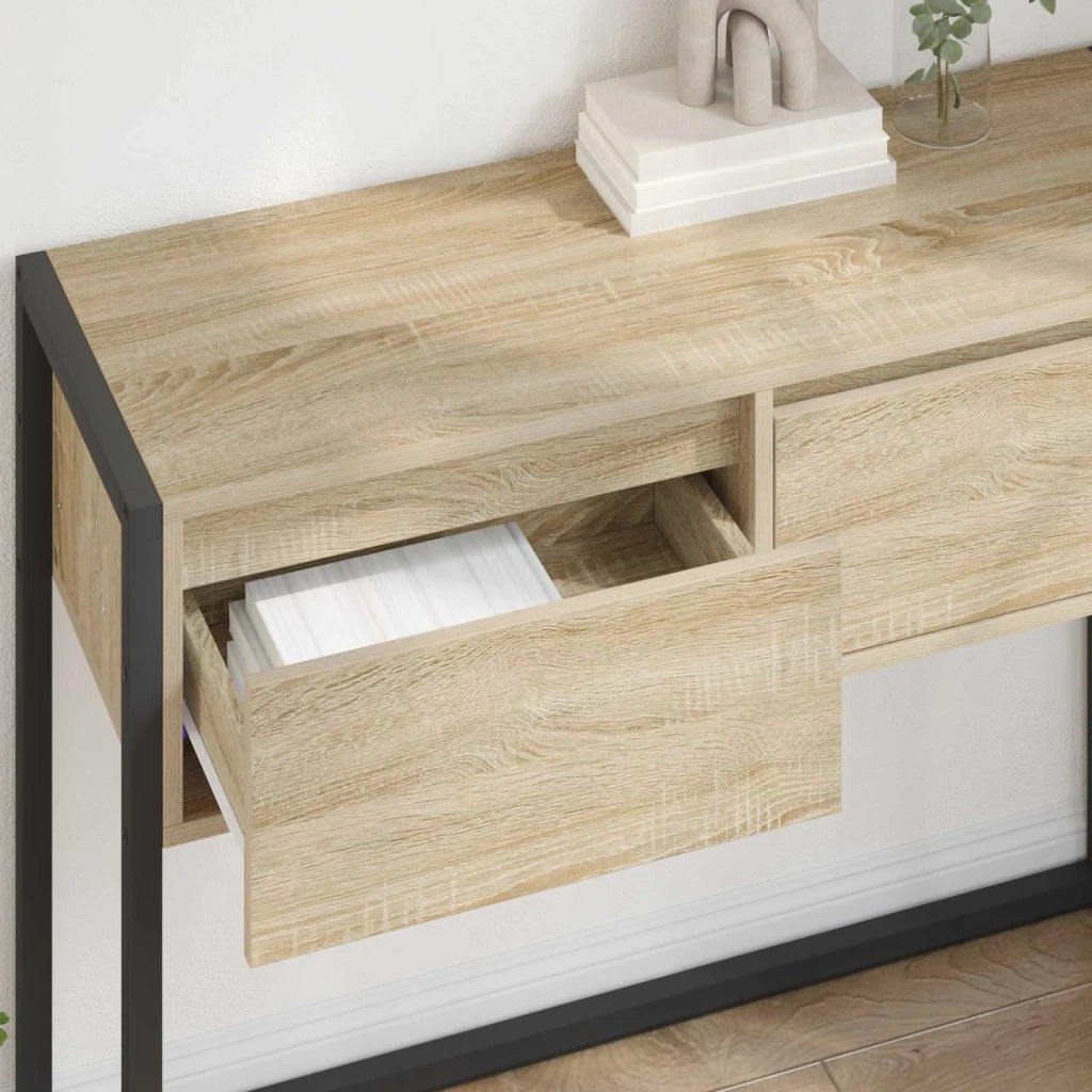 Tavolino con cassetto Sonoma 100 x 36 x 75 cm Legno multistrato 886697