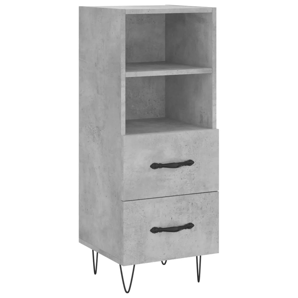 Credenza Grigio Cemento 34,5x34x90 cm in Legno Multistrato 828664