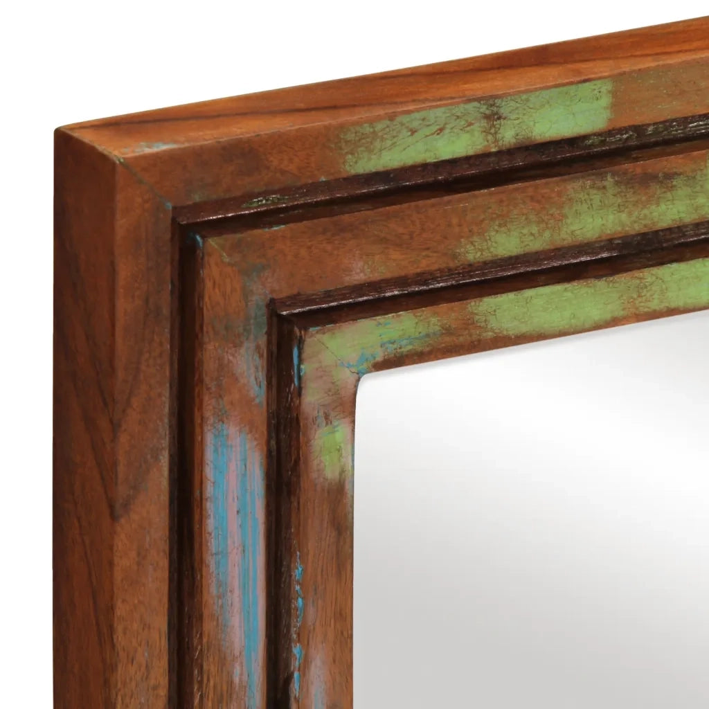 Specchio da Bagno 50x70 cm in Legno Massello di Acacia e Vetro 377593