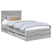 Letto singolo | Letto per adulti | Struttura del letto con cassetto Grigio Sonoma 100 x 200 cm