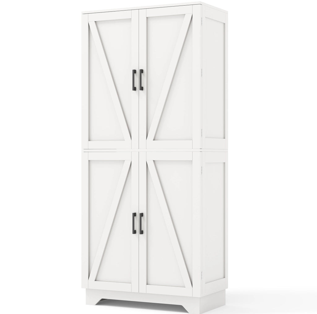 Armadio contenitore 80x40x180 cm con portabottiglie in MDF bianco e naturale