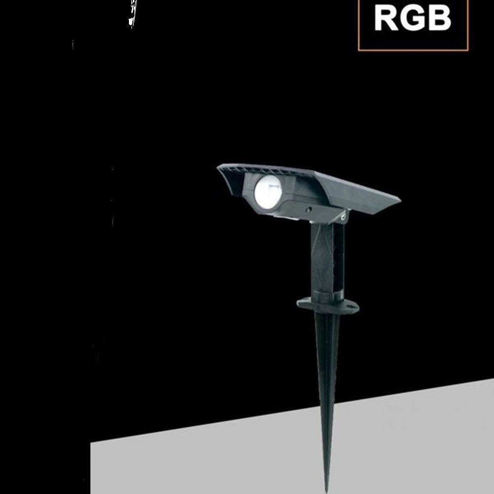 Trade Shop - Faretto Solare Led Da Giardino A Picchetto Da Terra Ip65 Luce Calda 3000k Rgb Sw1121 -