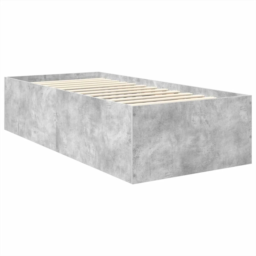 Struttura del letto con testiera Grigio cemento 75 x 190 cm