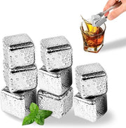 Set di 8 ghiacciai in acciaio inox - Riciclabili per vino, whiskey e succhi di frutta