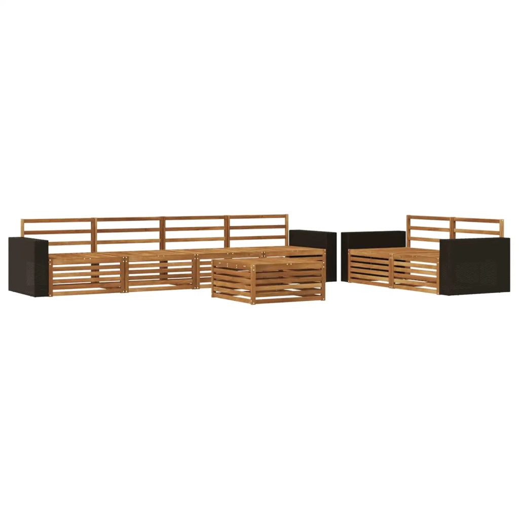 Set di divani da esterno 7 pz Naturale Legno di Acacia Massello 3383062