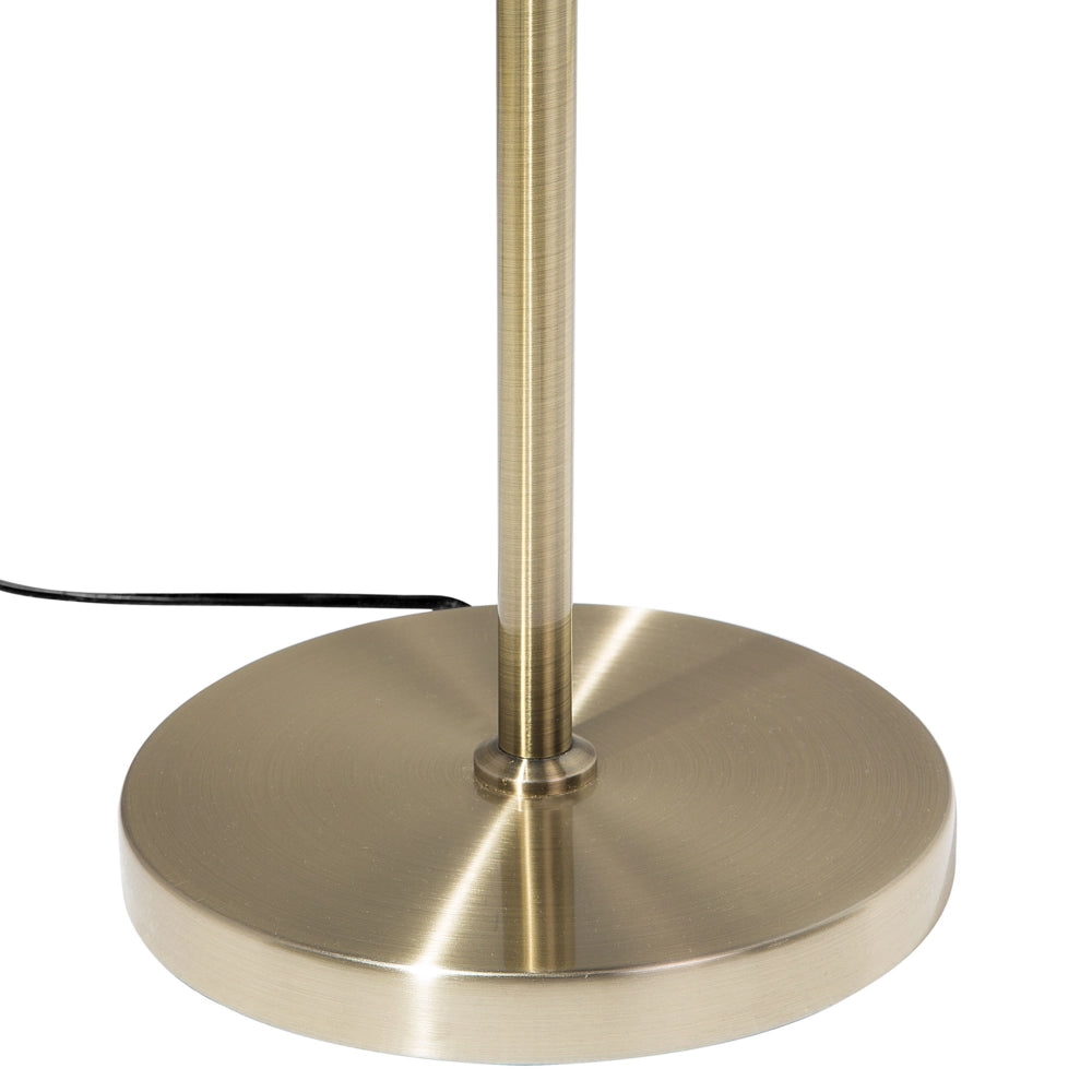 Lampada da terra in metallo dorato 165 cm rotondo aperto con paralume geometrico a bulbo nudo