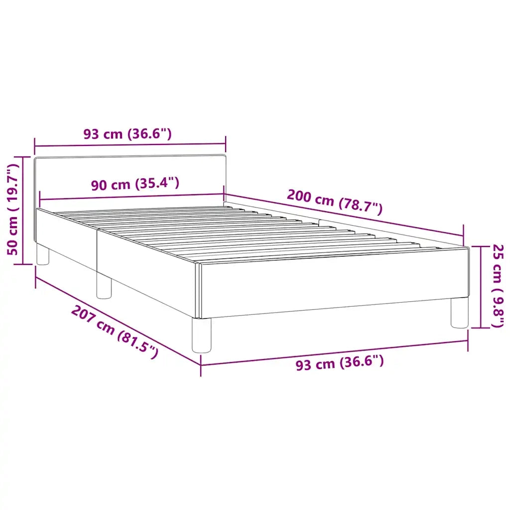 Giroletto senza Materasso Blu Scuro 90x200 cm in Velluto 347553