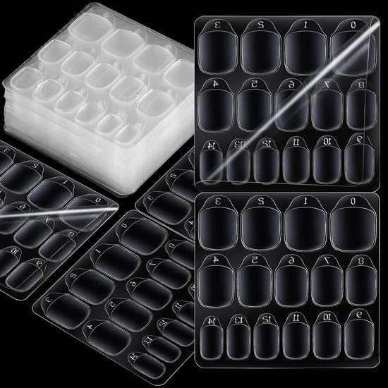 Set di 600 pezzi in 15 misure - adesivi trasparenti a doppia faccia per unghie - accessori per manicure