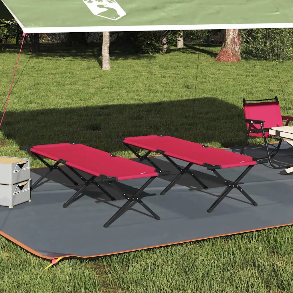 Letto da campeggio pieghevole 2 pz Rosso 193 x 69 x 45 cm CFW6979555