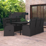 Set Mobili da Pranzo per Giardino 9 pz con Cuscini Nero cod mxl 51072