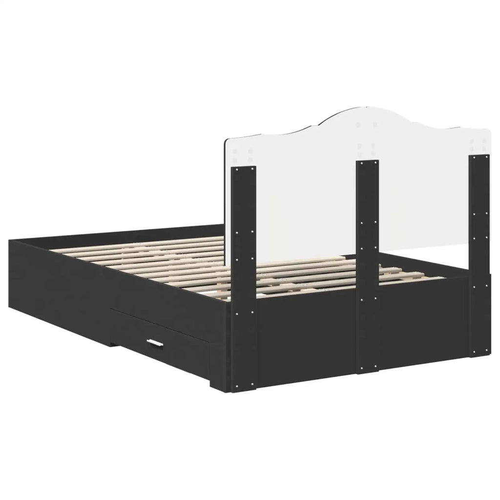 Struttura del letto Nero 135 x 190 cm Legno multistrato
