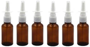 Spray per Giorno 30ml - 6 Pezzi - Amber - Bottiglie Leggere e Portatili - Flacone a Spinta - Clip di Sicurezza - Amichevole con l'ambiente - Flacone a Spinta