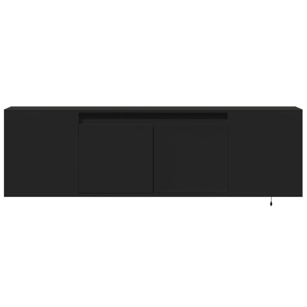 Mobile TV a Parete con Luci LED Nero 135x31x39,5 cm 852384