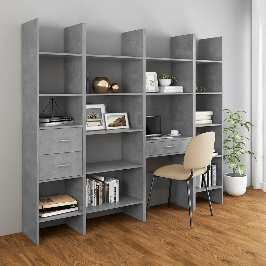 Libreria Grigio Cemento 40x35x180 cm in Legno Multistrato 803420