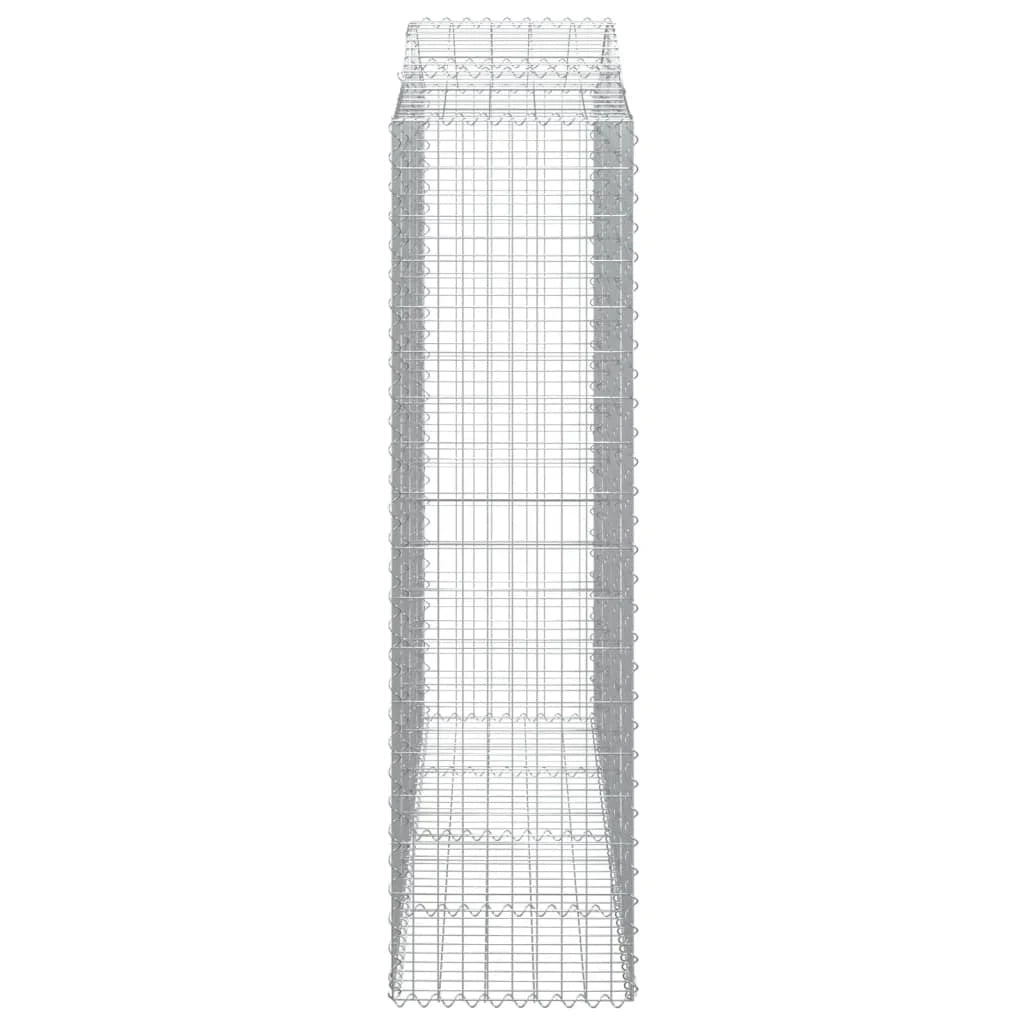 Gabbione recinto a gabbia muro di contenimento ad arco 200 x 50 x 180/200 cm ferro zincato argento 02_0040031