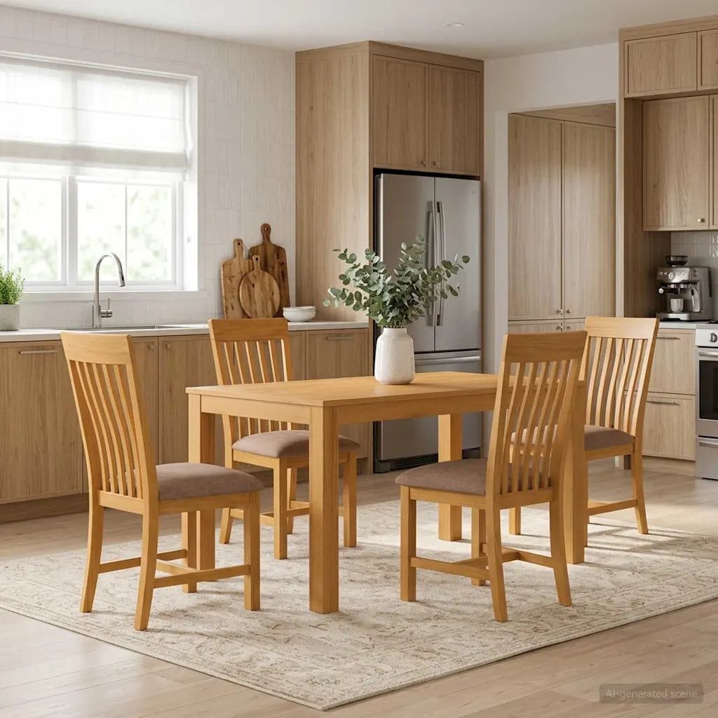Set da pranzo 5 pz Grigio Legno di Quercia Massello 3430356