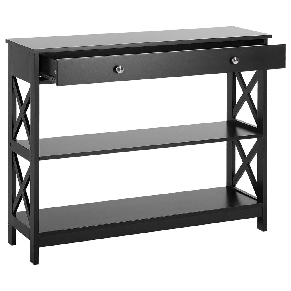 Console Madia credenza Nera 80 x 100 x 30 cm credenza 1 Cassetto 2 Ripiani Country