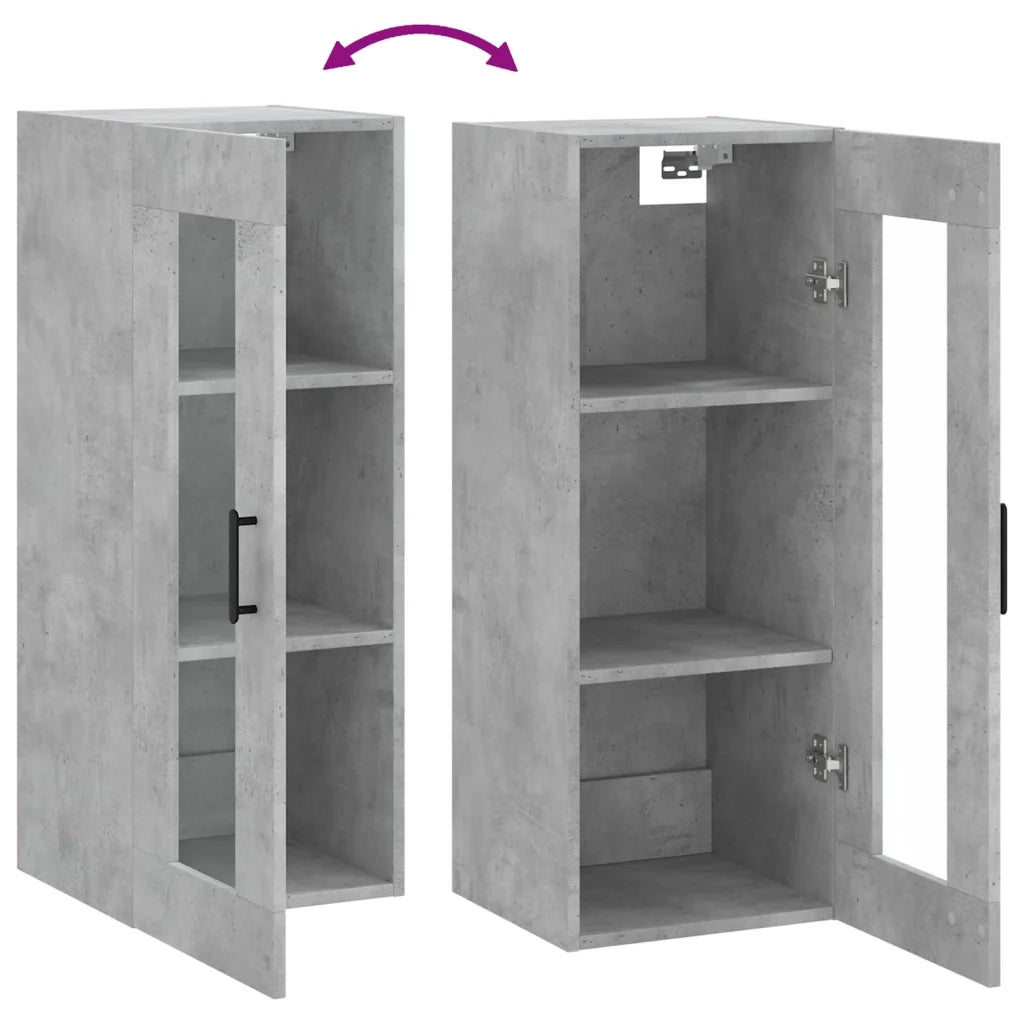 Armadietto a Muro | Mobile a Parete Grigio Cemento 34,5x34x90 cm