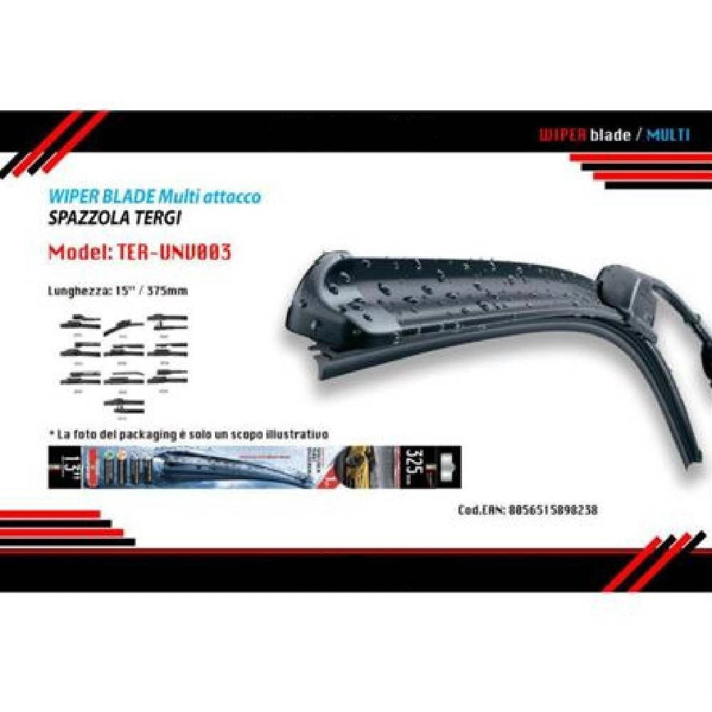 Trade Shop - Spazzola Tergicristallo Multiattacco Universale Auto 15"/375mm Ter-unv003 Maxtech -