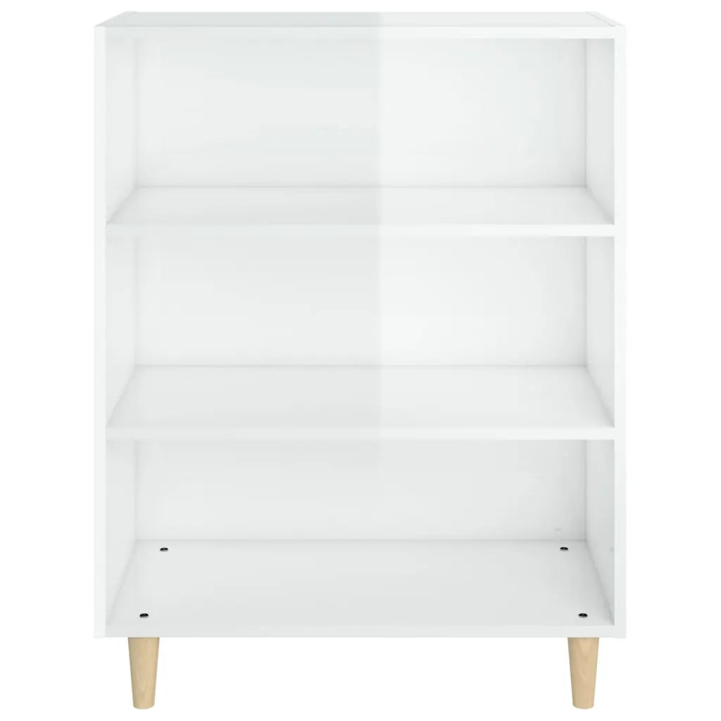 Credenza 69,5x32,5x90 cm Bianco Lucido in Legno Multistrato cod mxl 17997