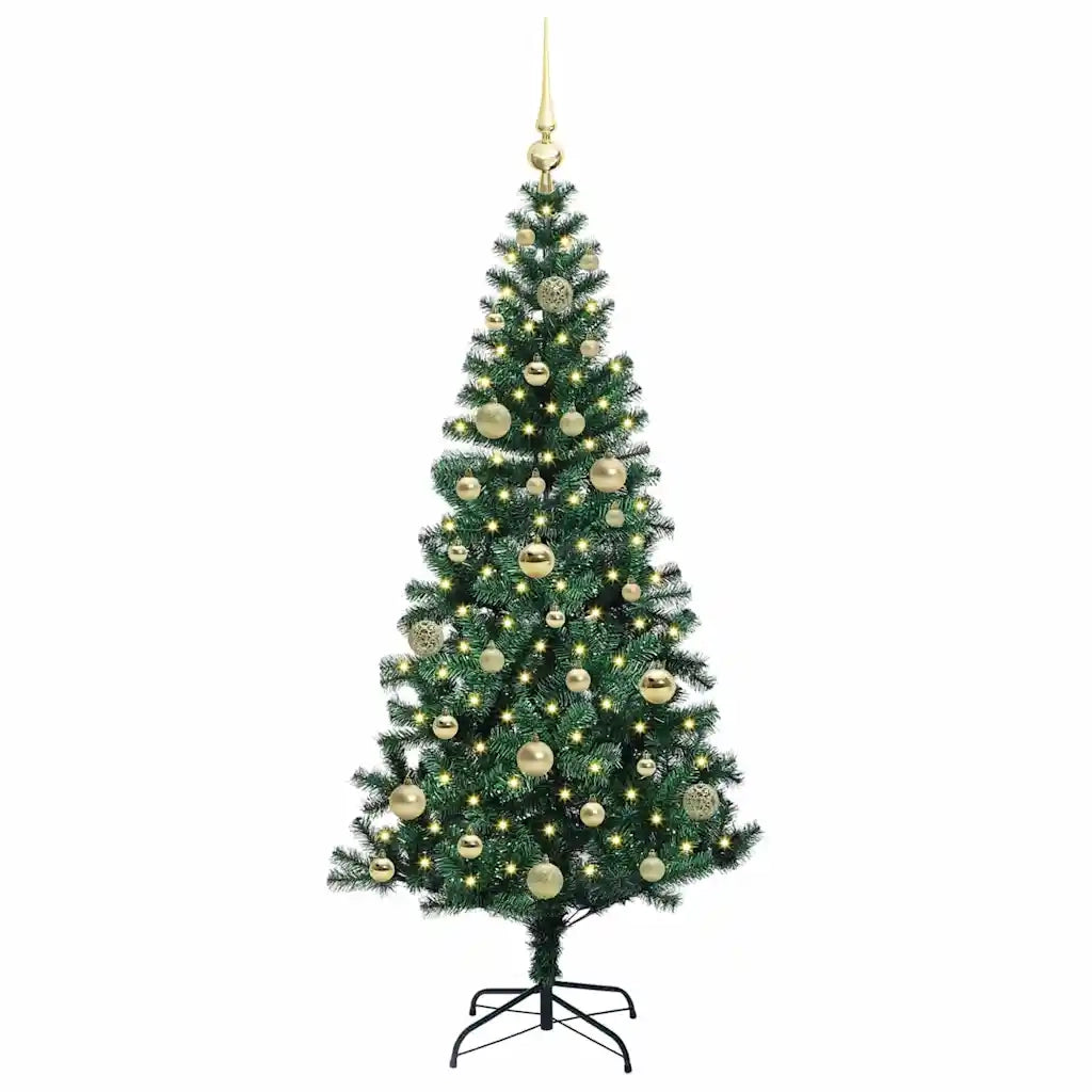 Albero di Natale Artificiale-Albero Natalizio con luci integrate Verde 150 cm 246439