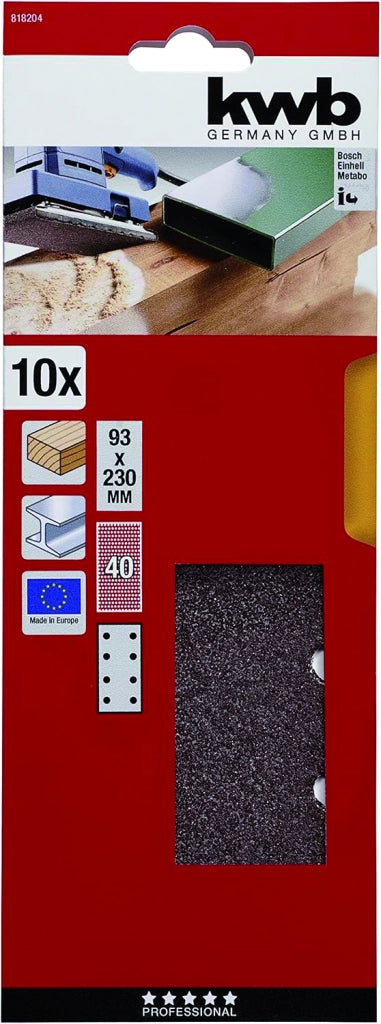 Einhell FOGLI ABRASIVI PER LEVIGATRICE ORBITALE, GRANA 120 mm. 93x230, pezzi 10