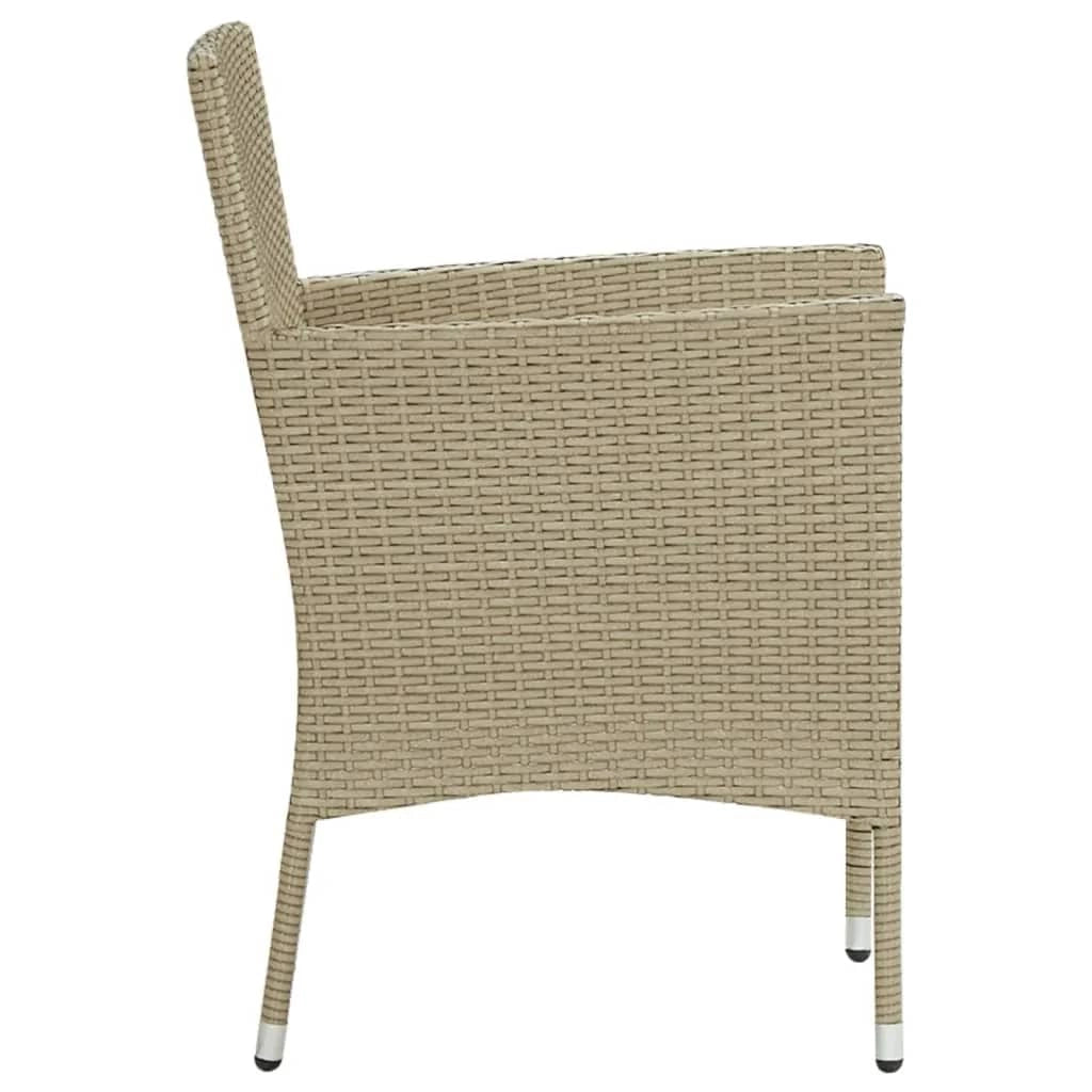 Set da pranzo da giardino 7 pezzi e cuscini polyrattan beige 02_0014524