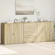 Credenze 3 pz Rovere Sonoma in Legno Multistrato 3276611