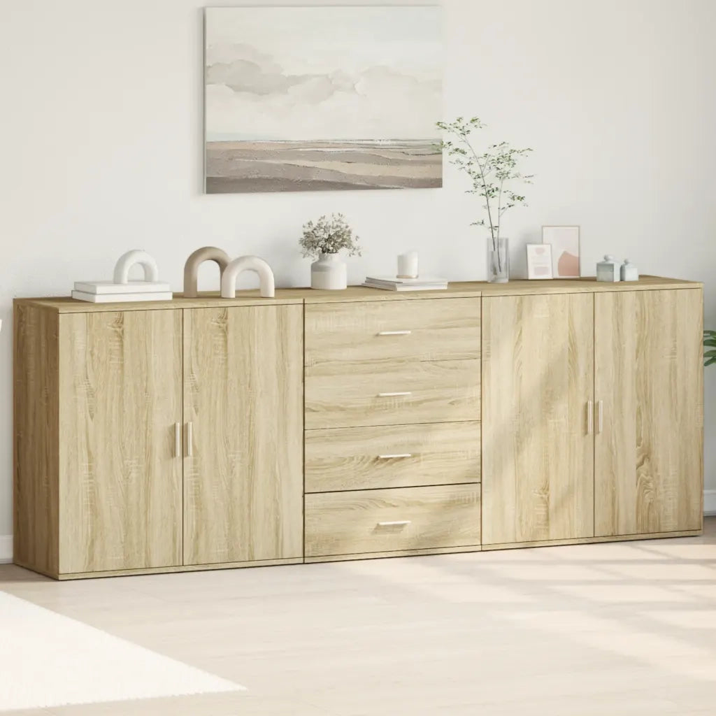 Credenze 3 pz Rovere Sonoma in Legno Multistrato 3276611