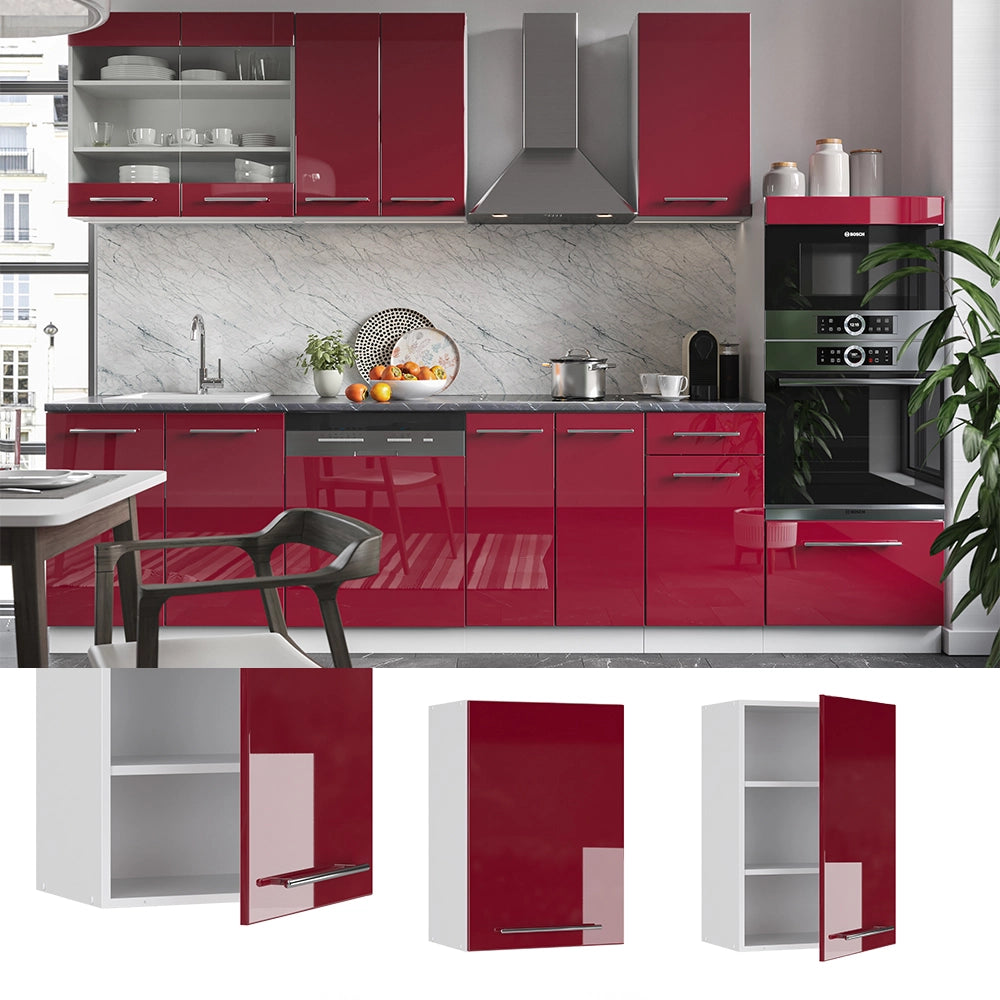 Vicco Pensile da cucina Rosso bordeaux lucido 50 cm