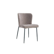 Set di 2 sedie LISE – Tessuto sabbia – Gambe in metallo – Comfort moderno – Design morbido e naturale