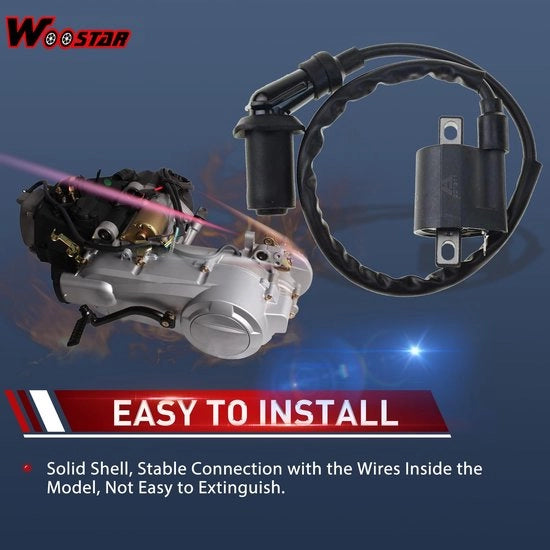 Bobina a Scintilla 6 Pin - Sostituzione per GY6 50cc/150cc - CDI - Bobina - Relè Solenoide - Energia di Accensione Elevata - Avviamento a Scintilla