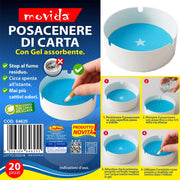 Set 20 Prezzi Posacenere in Carta con Gel Assorbente Antifumo