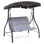 Dondolo 2 Posti da Giardino 160x112x163 cm in Ferro e Poliestere Haiti Antracite e Grigio