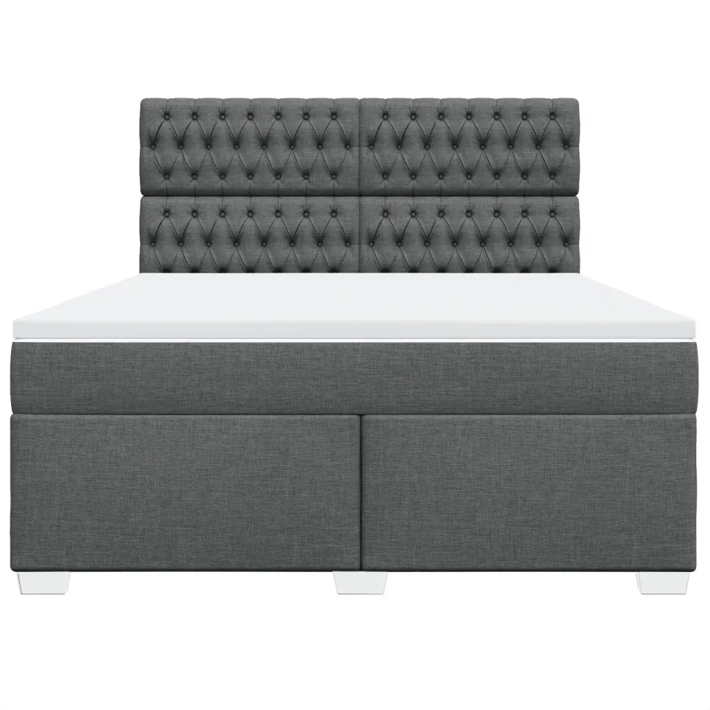 Giroletto a Molle con Materasso Grigio Scuro 180x200 cm Tessuto 3290575